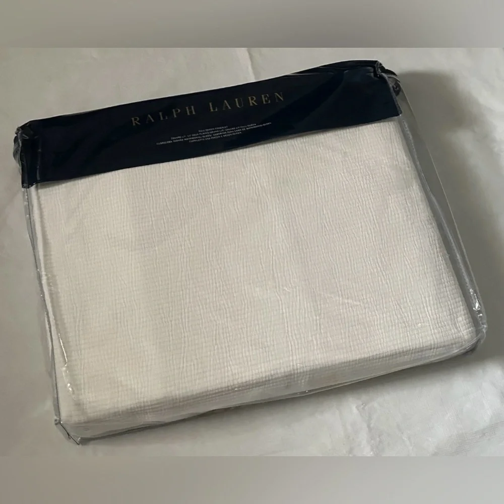 $400 NEW RALPH LAUREN HOME COVERLET FULL / QUEEN LIGHTWEIGHT PARCHMENT WHITE